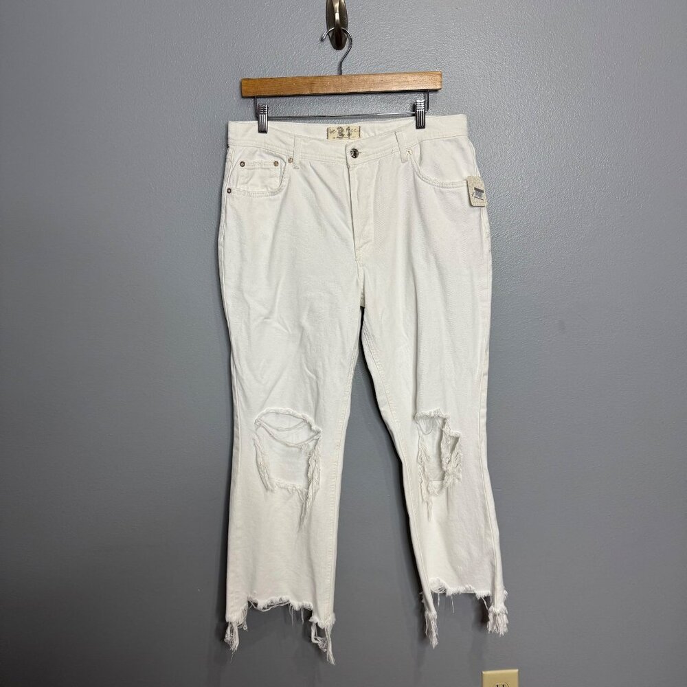 WE THE FREE x free people maggie mid rise straight jeans in white size 31 - Picture 3 of 11